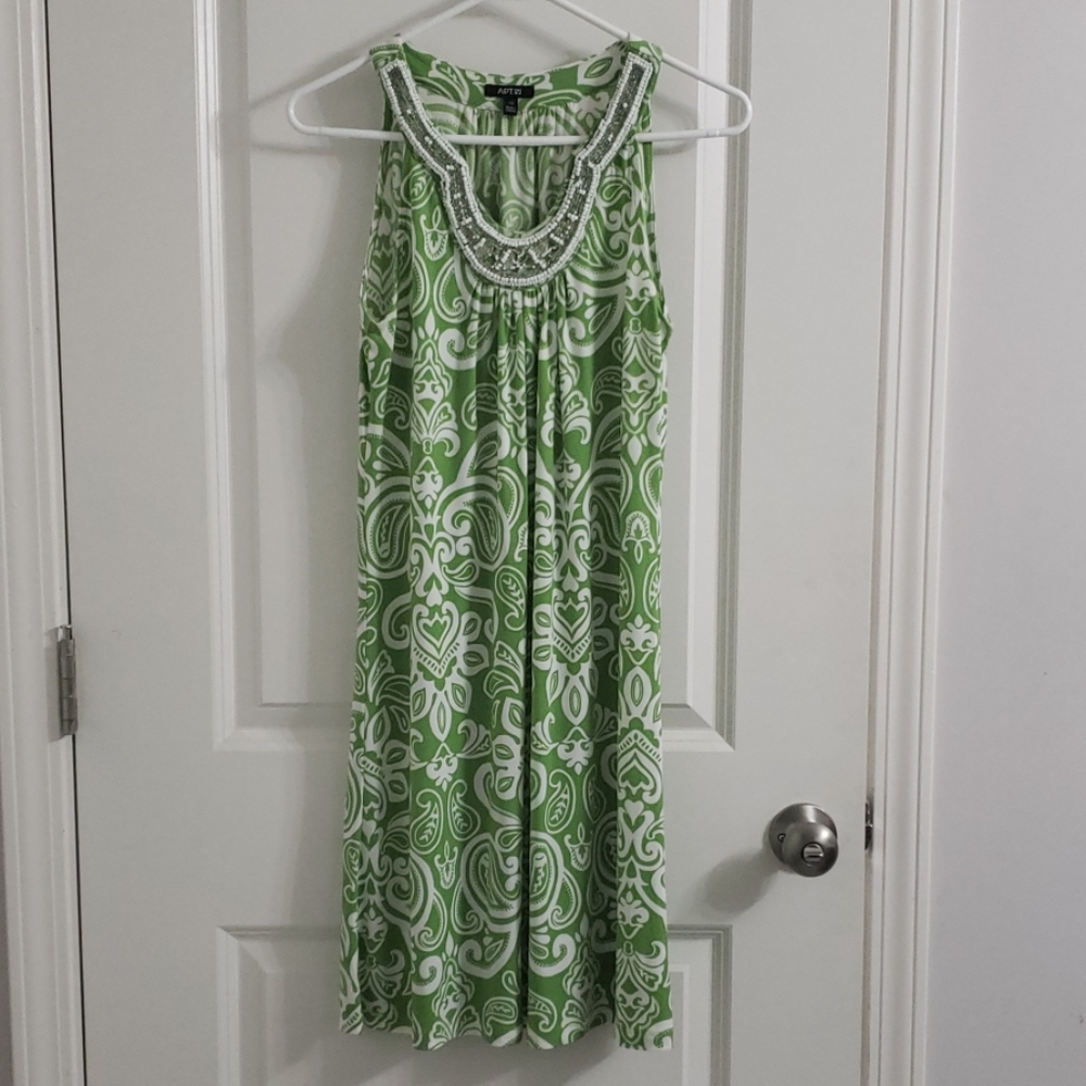 Beautiful green and white dress